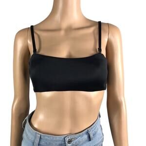 ANDIE Swim Top Women Sz S Black Bora Bora Convertible Retro Feminity Grunge NWT